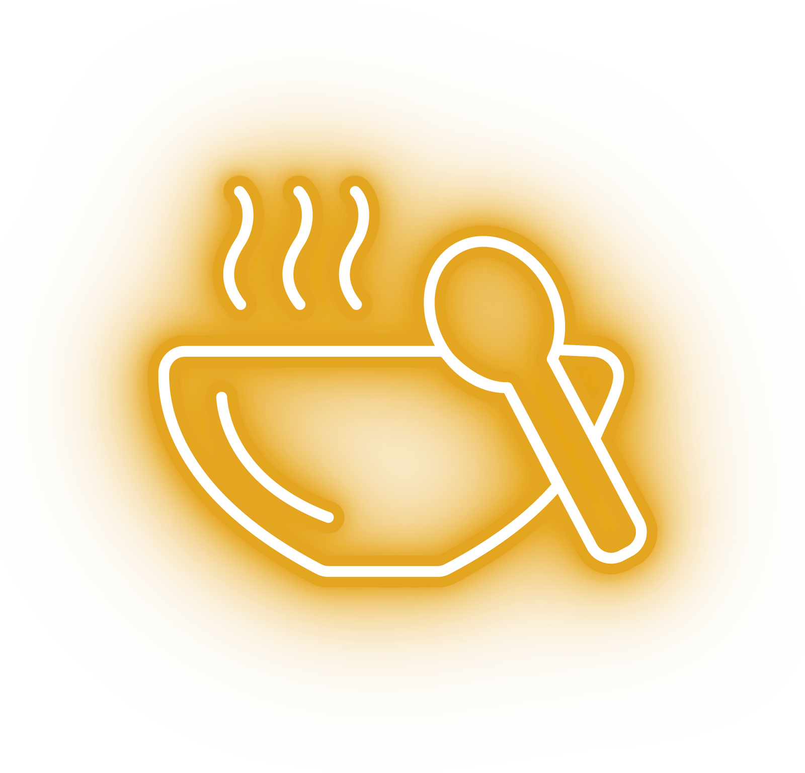 Neon yellow hot soup icon