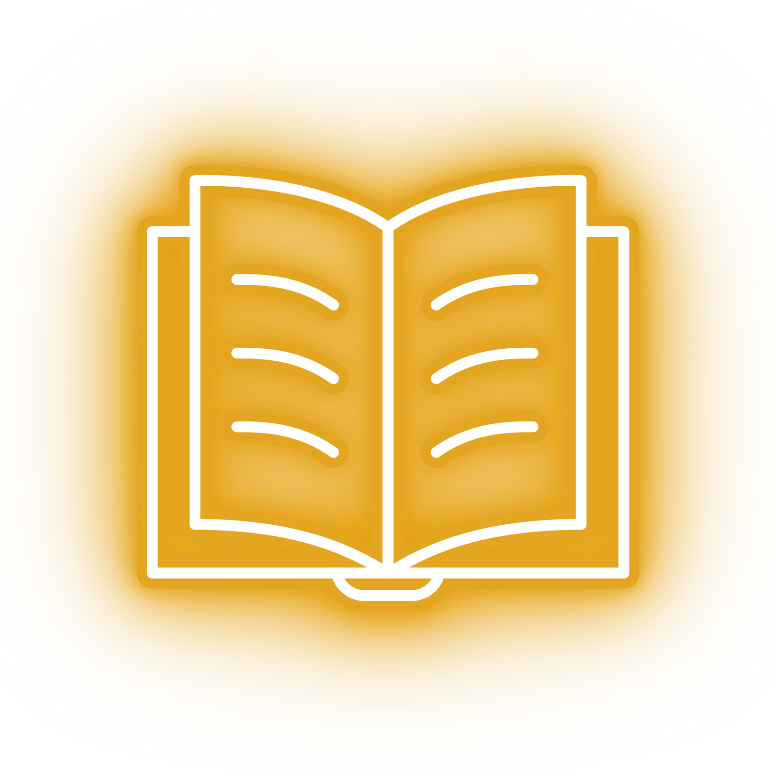 Neon yellow open book icon